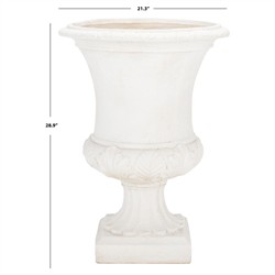 Elodie French Country Off White Round Outdoor Pot Planter|