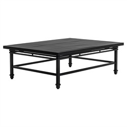 Eterna Updated Traditional Black Aluminum Rectangular Outdoor Coffee Table|
