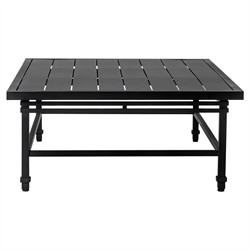 Eterna Updated Traditional Black Aluminum Rectangular Outdoor Coffee Table|