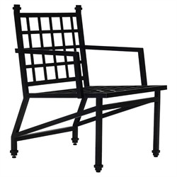 Eterna Traditional Cream Upholstered Black Aluminum Outdoor Dining Chair - Set of 2|