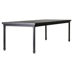 Eterna Updated Traditional Black Aluminum Rectangular Outdoor Dining Table - 102"|