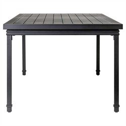 Eterna Updated Traditional Black Aluminum Rectangular Outdoor Dining Table - 102"|
