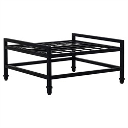 Eterna Traditional Cream Upholstered Black Aluminum Rectangular Outdoor Ottoman|