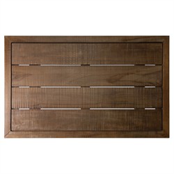 Vaterra Updated Traditional Brown Teak Rectangular Outdoor Coffee Table|