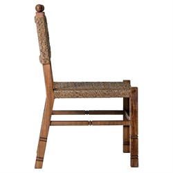 Vaterra Updated Traditional Brown Teak Rattan Outdoor Dining Chair - Set of 2|