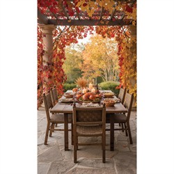 Vaterra Updated Traditional Brown Teak Rectangular Outdoor Dining Table - 102"|