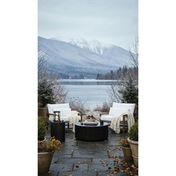 Vaterra Traditional Cream Upholstered Woven Rattan Brown Teak Outdoor Lounge Chair|