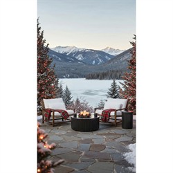 Vaterra Traditional Cream Upholstered Woven Rattan Brown Teak Outdoor Lounge Chair|