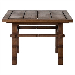 Vaterra Updated Traditional Brown Teak Rectangular Outdoor Side Table|