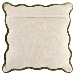 Cyna Updated Traditional Green Border Scallop Throw Pillow - 22x22|