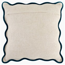 Cyna Updated Traditional Blue Border Scallop Throw Pillow - 22x22|