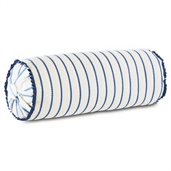 Shyna Updated Traditional Blue Striped Bolster Pillow - 9x24|