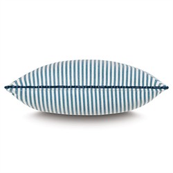 Alona Coastal Beach Blue Striped Performance Indoor Outdoor Throw Pillow - 20x20|