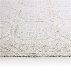 Ziya Updated Traditional White Wool Trellis Patterned Rug - 5'x8'|