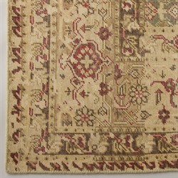 Stellan Updated Traditional Beige Wool Oushak Patterned Hand Knotted Rug - 5'x7'|
