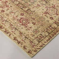 Stellan Updated Traditional Beige Wool Oushak Patterned Hand Knotted Rug - 5'x7'|