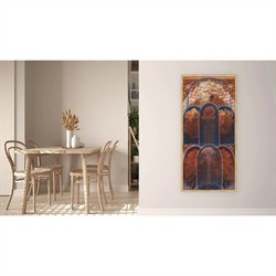 Mireille Traditional Red Rose Gold Frame Mixed Media - 24x52|