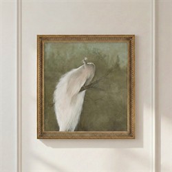 John Richard White Peacock Gold Frame Painting - 70x54|