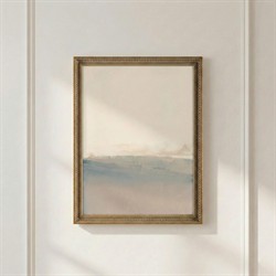 John Richard Opaque Cream Abstract Gold Frame Painting - 44x34|