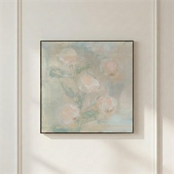 John Richard Fiori in Blush Pink Floral Silver Frame Painting - 42x42|