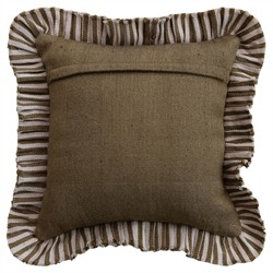Valmere Tan Striped Ruffled Indoor Outdoor Throw Pillow -  18x18|