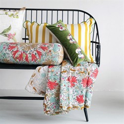 Keelin Updated Traditional Yellow Striped Scallop Lumbar Pillow - 16x24|