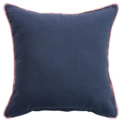 Ainle Updated Traditional Navy Blue Printed Velvet Botanical Throw Pillow - 20x20|