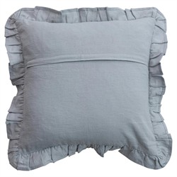 Xaria Updated Traditional Blue Embroidered Stripe Border Throw Pillow - 18x18|