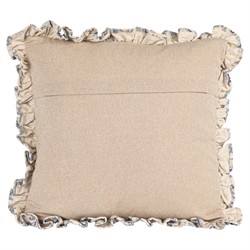 Eala Updated Traditional Blue Floral Ruffled Throw Pillow - 18x18|