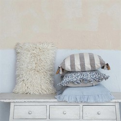 Eala Updated Traditional Blue Floral Ruffled Throw Pillow - 18x18|