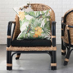 Roswell Traditional Beige Embroidered Butterfly Lumbar Pillow - 12x24|