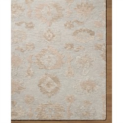 Ammon Updated Traditional Blue Wool Oushak Patterned Rug - 5'x7'6"|