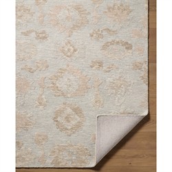 Ammon Updated Traditional Blue Wool Oushak Patterned Rug - 5'x7'6"|