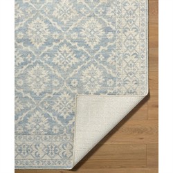 Amar Updated Traditional Light Blue Diamond Patterned Rug - 5'2"x7'|