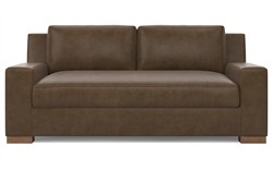 Henri Cocoa Leather Loveseat - 72"|