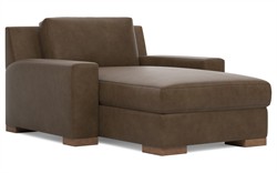 Henri Cocoa Leather Chaise|