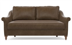 Amelie Cocoa Leather Loveseat - 72"|