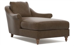 Amelie Cocoa Leather Chaise|