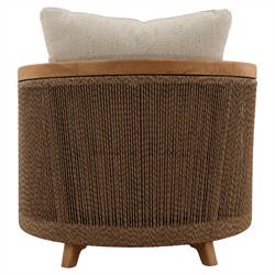 Herminia Coastal Beach Sand Natural Teak Outdoor Chaise|