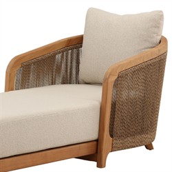 Herminia Coastal Beach Sand Natural Teak Outdoor Chaise|
