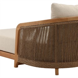 Herminia Coastal Beach Sand Natural Teak Outdoor Chaise|