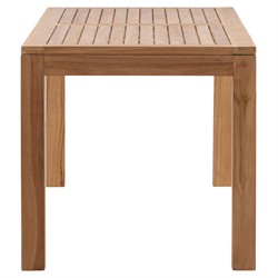 Clotaire Coastal Beach Natural Teak Rectangular Outdoor Dining Table - 71"|