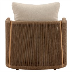 Gaelle Coastal Beach Sand Woven Natural Teak Outdoor Arm Chair|