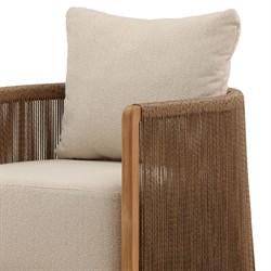 Gaelle Coastal Beach Sand Woven Natural Teak Outdoor Arm Chair|
