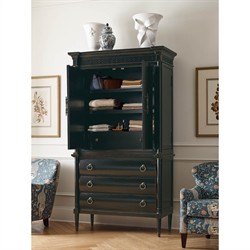 Stella Updated Traditional Aged Black Wood Jewelry Armoire|