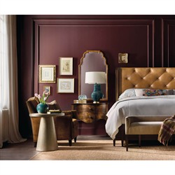 Alaine Rustic Lodge Brown Leather Walnut Wood Wingback Bed - Queen|