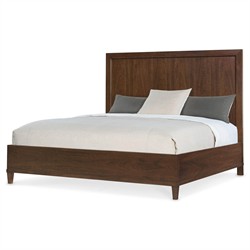 Alaine Modern Classic Dark Brown Walnut Wood Bed - Queen|