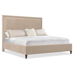 Alaine Modern Classic Beige Velvet Performance Bed - Queen|