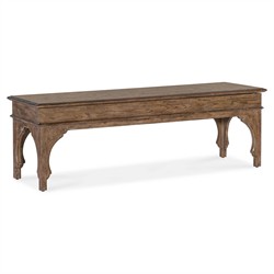 Asher French Country Brown Oak Storage Bench|