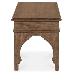 Asher French Country Brown Oak Storage Bench|